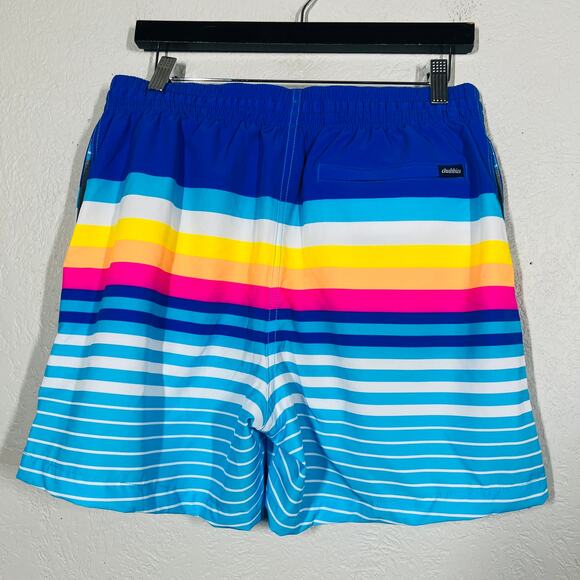 NEW! Chubbies Swim Trunk w Liner 5.5" Inseam Retro Stripe Print Casual - L - Picture 2 of 4